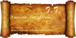 Tanczer Tatjána névjegykártya